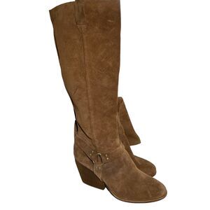 Kork Ease Boots Womens Size 10 Lett Heel Brown Suede Leather Knee High